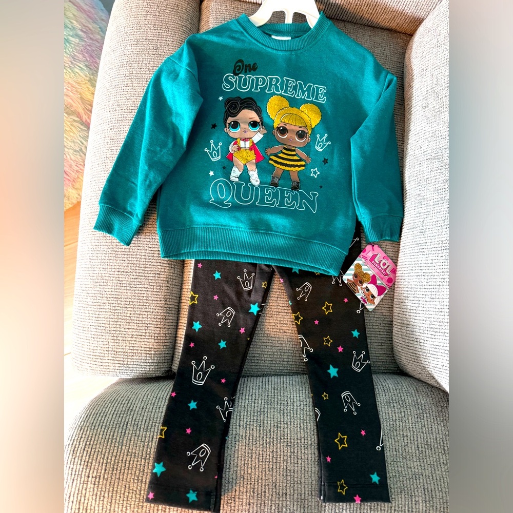 LOL * SUPREME QUEEN * Sweatshirt and Legging Set * Toddler Girl size 3T *